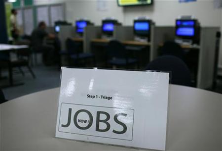 A sign at an information station is shown at the One Stop employment center in San Francisco A sign at an information station is shown at the One Stop employment center in San Francisco