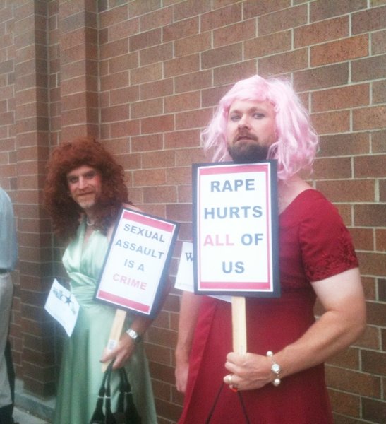 Craig and Justin Walk a mile in her shoes.