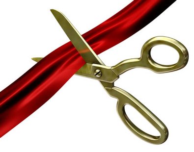 Ribbon cutting graphic Ribbon cutting graphic