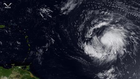 Hurricane Katia is pictured east of the Leeward Islands in satellite image Hurricane Katia is pictured east of the Leeward Islands in satellite image