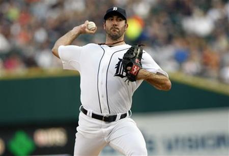 Detroit Tigers starting pitcher Verlander delivers to the Chicago White Sox during the first inning of their MLB game in Detroit Detroit Tigers starting pitcher Verlander delivers to the Chicago White Sox during the first inning of their MLB game in Detroit