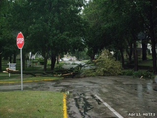 Storm damage on Reaume Avenue in Kaukauna on Friday, September 2, 2011. (courtesy of FOX 11) Storm damage on Reaume Avenue in Kaukauna on Friday, September 2, 2011. (courtesy of FOX 11)