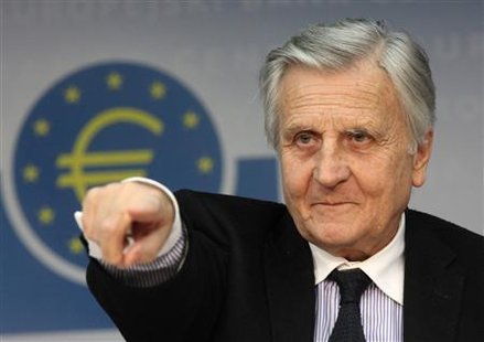 File photograph of President of the European Central Bank Jean-Claude Trichet at the ECB headquarters in Frankfurt File photograph of President of the European Central Bank Jean-Claude Trichet at the ECB headquarters in Frankfurt