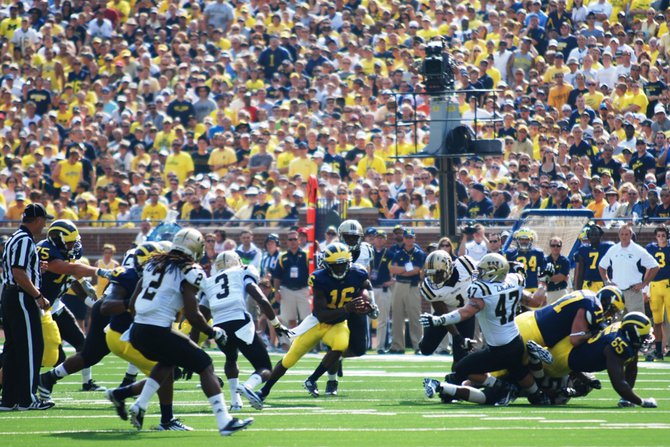 Shots from the Western Michigan-Michigan game, Sept 3, 2011. The game was called short after 3 quarters due to storms, giving Michigan a 34-10 win. Photos by Sean Patrick Duross.