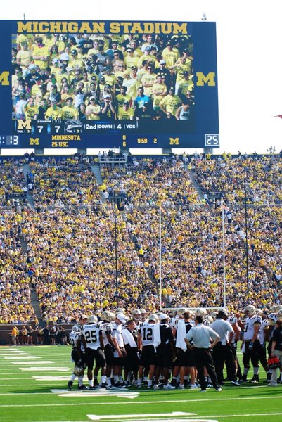 Shots from the Western Michigan-Michigan game, Sept 3, 2011.  The game was called short after 3 quarters due to storms, giving Michigan a 34-10 win.  Photos by Sean Patrick Duross.
