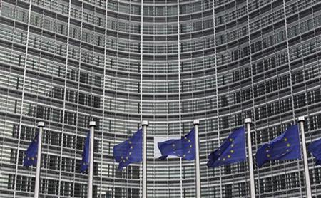 EU flags are seen outside the EU Commission headquarters in Brussels EU flags are seen outside the EU Commission headquarters in Brussels