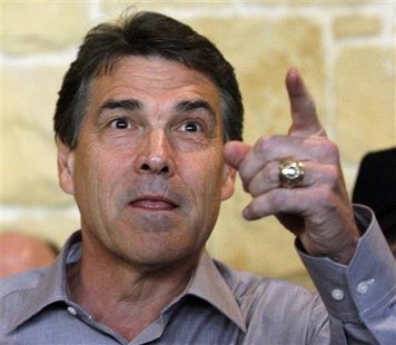 Texas Governor Perry speaks at a media conference in Bastrop Texas Governor Perry speaks at a media conference in Bastrop