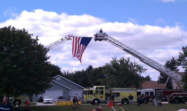 Labor Day Jess Kelley join the Cedar Grove Fire Department for the 100th Anniversary.
