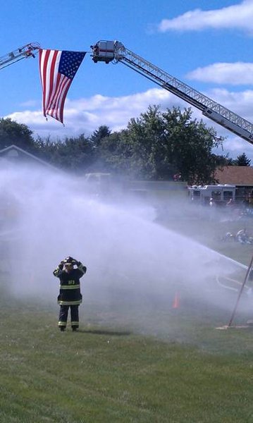 Labor Day Jess Kelley join the Cedar Grove Fire Department for the 100th Anniversary.