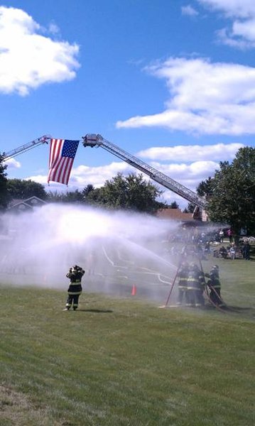 Labor Day Jess Kelley join the Cedar Grove Fire Department for the 100th Anniversary.