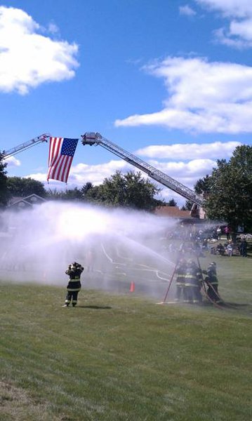 Labor Day Jess Kelley join the Cedar Grove Fire Department for the 100th Anniversary.