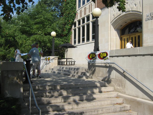 Q106 and MSUFCU welcomed back students for 2012 at the MSU Union, Go Green and Rock On!