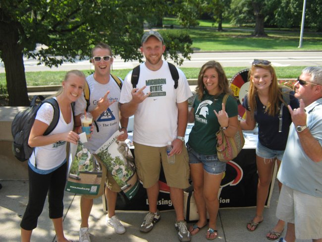 Q106 and MSUFCU welcomed back students for 2012 at the MSU Union, Go Green and Rock On!