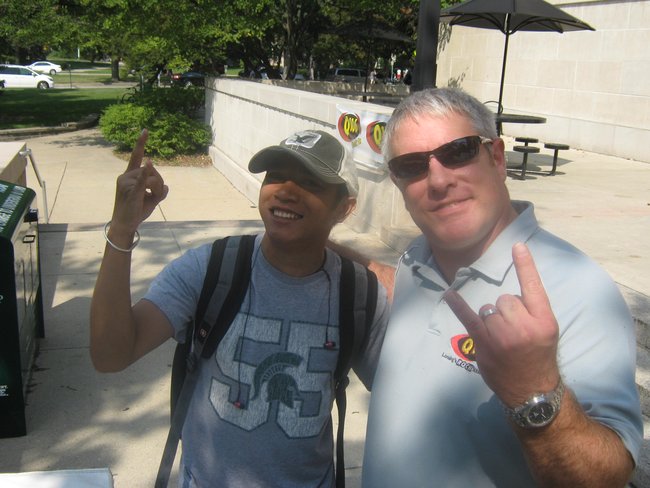Q106 and MSUFCU welcomed back students for 2012 at the MSU Union, Go Green and Rock On!