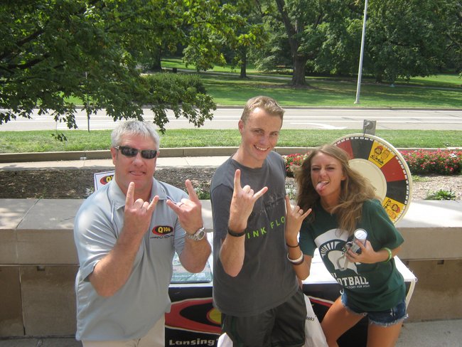 Q106 and MSUFCU welcomed back students for 2012 at the MSU Union, Go Green and Rock On!