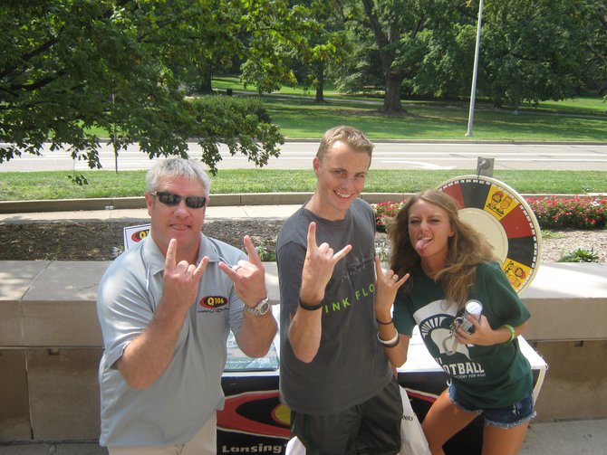 Q106 and MSUFCU welcomed back students for 2012 at the MSU Union, Go Green and Rock On!