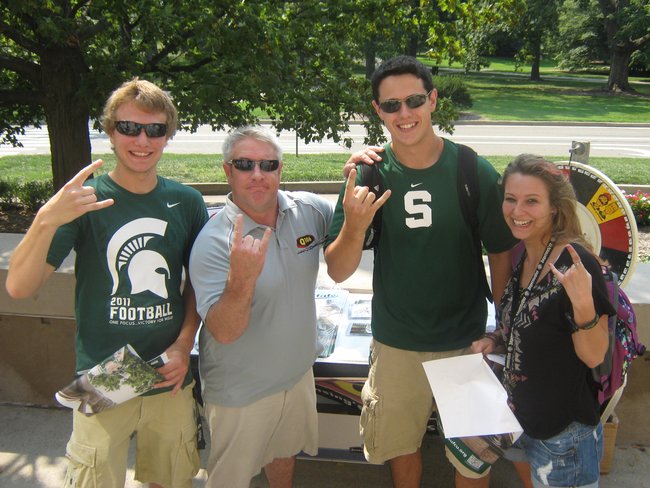 Q106 and MSUFCU welcomed back students for 2012 at the MSU Union, Go Green and Rock On!