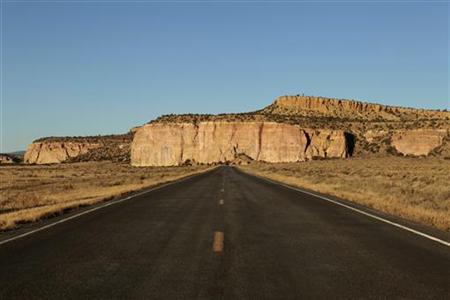 New Mexico Highway 117 is pictured near the "El Malpais" National Monument near Grants, New Mexico New Mexico Highway 117 is pictured near the "El Malpais" National Monument near Grants, New Mexico