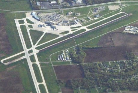 Aerial view of Austin Straubel Airport in Green Bay, WI Aerial view of Austin Straubel Airport in Green Bay, WI