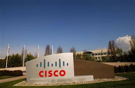 The Cisco logo is displayed at the technology company's campus in San Jose The Cisco logo is displayed at the technology company's campus in San Jose