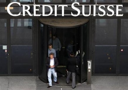 Employees enter and leave a Credit Suisse building in Zurich Employees enter and leave a Credit Suisse building in Zurich