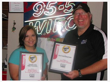 It's WIFC's Dave Kallaway & Stacy Cole, voted winners of the City Pages Favorite Local Radio Personaliy 2011!