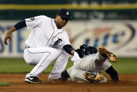 Detroit Tigers second baseman Ramon Santiago . Santiago hit a two-run home run in the 4th inning of the Tigers' game vs. Minnesota on Friday, September 9, 2011. REUTERS Detroit Tigers second baseman Ramon Santiago . Santiago hit a two-run home run in the 4th inning of the Tigers' game vs. Minnesota on Friday, September 9, 2011. REUTERS