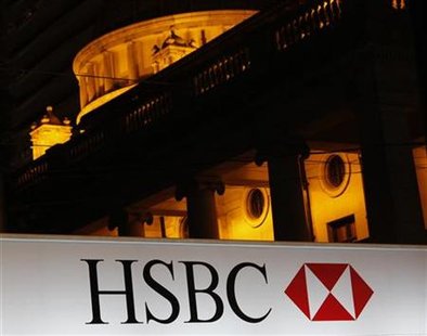 An advertisement of HSBC is displayed in front of Legislative Council in Hong Kong An advertisement of HSBC is displayed in front of Legislative Council in Hong Kong