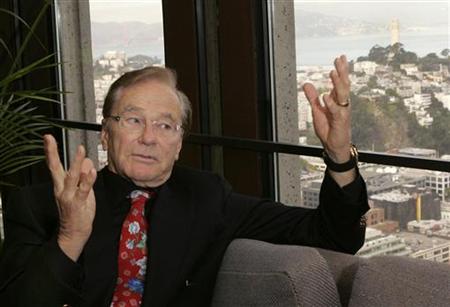 Venture capitalist Tom Perkins, founding partner of Kleiner Perkins Caufield and Byers, makes a point during an interview at his office in S Venture capitalist Tom Perkins, founding partner of Kleiner Perkins Caufield and Byers, makes a point during an interview at his office in S
