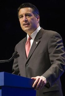 Sandoval, governor of Nevada, gives opening remarks during the SALT Conference in Las Vegas Sandoval, governor of Nevada, gives opening remarks during the SALT Conference in Las Vegas