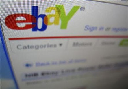 A photograph of a computer screen showing the website eBay is shown here in Encinitas, California A photograph of a computer screen showing the website eBay is shown here in Encinitas, California