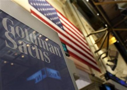 A Goldman Sachs sign is seen above their booth on the floor of the New York Stock Exchange A Goldman Sachs sign is seen above their booth on the floor of the New York Stock Exchange