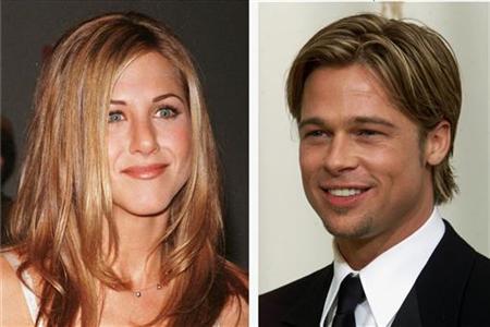 Brad Pitt and Jennifer Aniston in file photos. Brad Pitt and Jennifer Aniston in file photos.