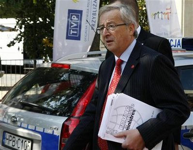 Eurogroup president Juncker arrives for an informal meeting of the ECOFIN in Wroclaw Eurogroup president Juncker arrives for an informal meeting of the ECOFIN in Wroclaw