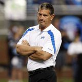 Detroit Lions head coach Jim Schwartz watches his team do pre-game warm-up before their NFL season home opener football game against the Kansas City Chiefs in Detroit, Michigan September 18, 2011. REUTERS/Rebecca Cook (UNITED SATES - Tags: SPORT FOOTBALL) Detroit Lions head coach Jim Schwartz watches his team do pre-game warm-up before their NFL season home opener football game against the Kansas City Chiefs in Detroit, Michigan September 18, 2011. REUTERS/Rebecca Cook (UNITED SATES - Tags: SPORT FOOTBALL)