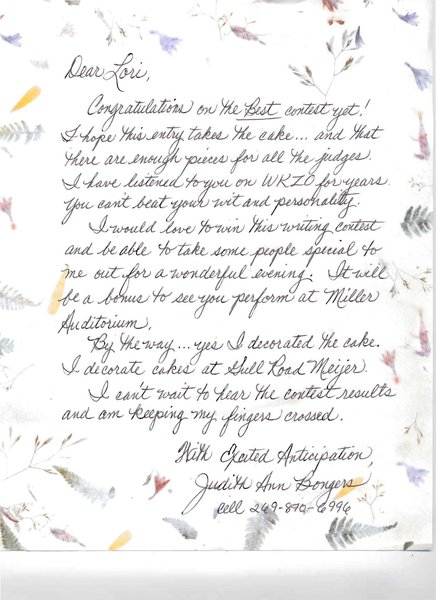 Cursive Contest with Lori Moore