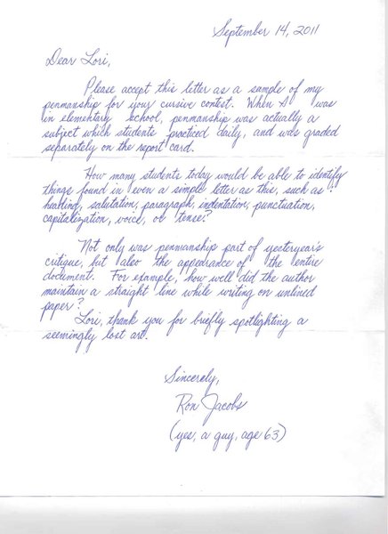 Cursive Contest with Lori Moore