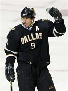 Dallas Stars Mike Modano celebrates his goal during Game 4 of their NHL Western Conference Final hockey series in Dallas Dallas Stars Mike Modano celebrates his goal during Game 4 of their NHL Western Conference Final hockey series in Dallas