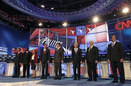 Republican presidential hopefuls take the stage prior to the CNN/Tea Party Republican presidential candidates debate in Tampa Republican presidential hopefuls take the stage prior to the CNN/Tea Party Republican presidential candidates debate in Tampa