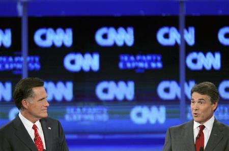 Romney and Perry participate in the CNN/Tea Party Republican presidential candidates debate in Tampa Romney and Perry participate in the CNN/Tea Party Republican presidential candidates debate in Tampa