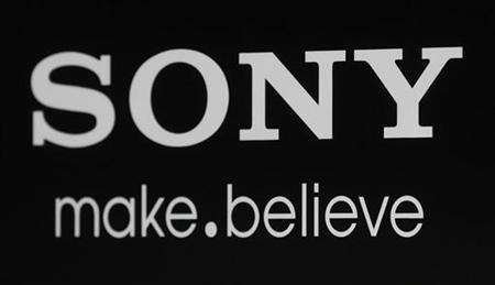 The Sony logo and slogan are pictured on a backdrop at a special screening of the new film "Colombiana" in Los Angeles The Sony logo and slogan are pictured on a backdrop at a special screening of the new film "Colombiana" in Los Angeles