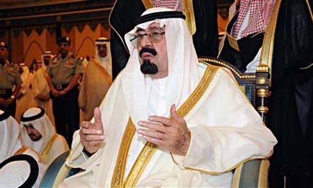 Saudi King Abdullah bin Abdulaziz Al Saud attends prayers on the first day of Eid al-Fitr at Al-Safa Palace in Mecca Saudi King Abdullah bin Abdulaziz Al Saud attends prayers on the first day of Eid al-Fitr at Al-Safa Palace in Mecca