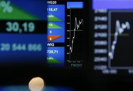 The WIG20 index is seen on a screen at the Warsaw Stock Exchange The WIG20 index is seen on a screen at the Warsaw Stock Exchange