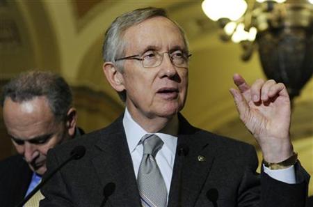 Reid talks to reporters about the senate's vote on debt ceiling legislation at the U.S. Capitol in Washington Reid talks to reporters about the senate's vote on debt ceiling legislation at the U.S. Capitol in Washington