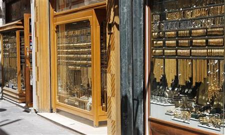 Gold is displayed at jewellery shops in Amman Gold is displayed at jewellery shops in Amman