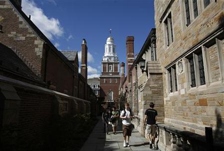 Students walk on the campus of Yale University in New Haven, Connecticut Students walk on the campus of Yale University in New Haven, Connecticut