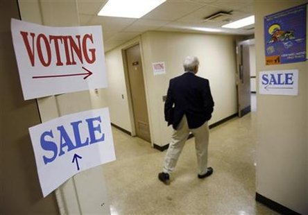 A man enters a polling station for the Pennsylvania primaries at a Salvation Army in Bethlehem A man enters a polling station for the Pennsylvania primaries at a Salvation Army in Bethlehem