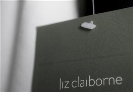 A Liz Claiborne hang tag is shown on a woman's blouse in Burbank A Liz Claiborne hang tag is shown on a woman's blouse in Burbank