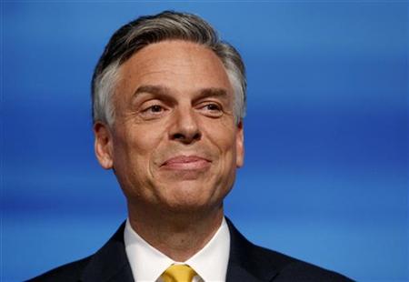 Former U.S. ambassador to China Huntsman smiles before the start of the Republican Party of Florida presidential candidates debate in Orland Former U.S. ambassador to China Huntsman smiles before the start of the Republican Party of Florida presidential candidates debate in Orland