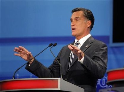 Former Massachusetts Governor Mitt Romney speaks during the Republican Party of Florida presidential candidates debate in Orlando Former Massachusetts Governor Mitt Romney speaks during the Republican Party of Florida presidential candidates debate in Orlando